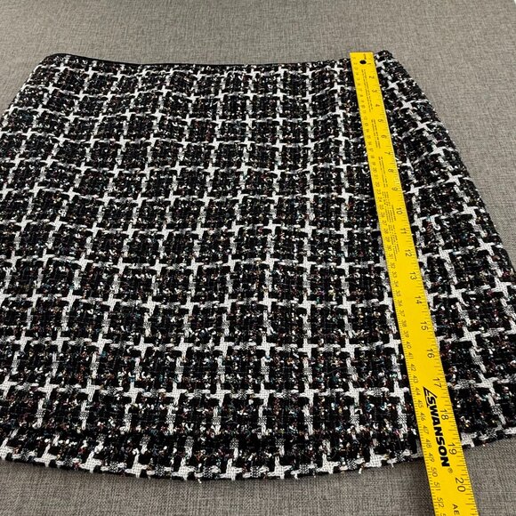 LOFT Mini Plaid Skirt‎ Metallic Multicolor Zipper Closure Lined Plus 18 - Picture 3 of 11